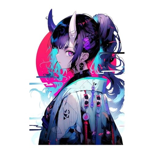 EARLFAMILY 51 Japanese Demoness Samurai Anime Car Sticker Bumper Trunk Window Vinyl Car Decals Waterproof