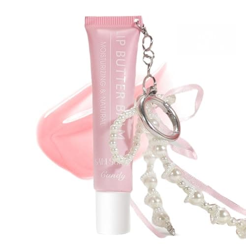SAM SUGAR Lip Balm with Keychain Hydrating Tinted Lip Gloss Moisturizing Lip Butter Balm with Natural Shine NonSticky Lip Care for Dry Lips Pink