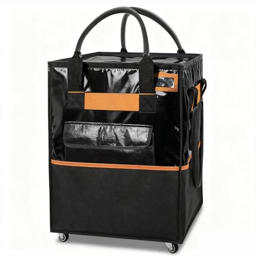 WeenthAvenue Reusable Grocery Bag on Wheels, 75L Large-Capacity Zippered Roller Tote, Carries Up to 66 LBS, Lightweight for Groceries, Laundry, Moving, Storage