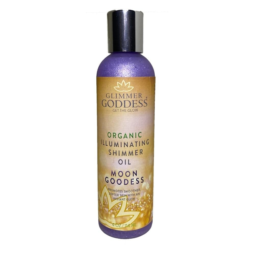 GLIMMER GODDESS Organic Illuminating Shimmer Body Face Oils Purple Radiant Glow Hydration 4 oz
