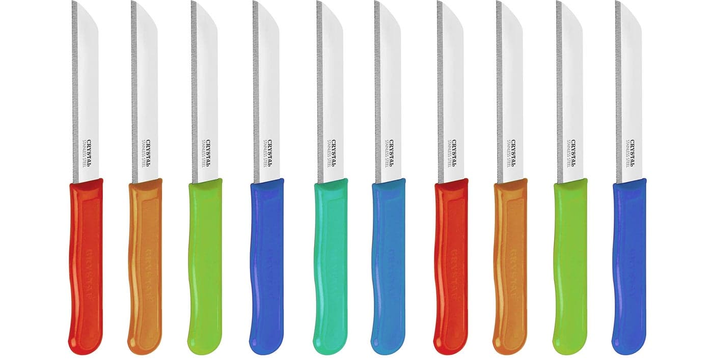 Crystal CL-010 8 inch Serrated Edge Knife - Pack of 10, Multicolor