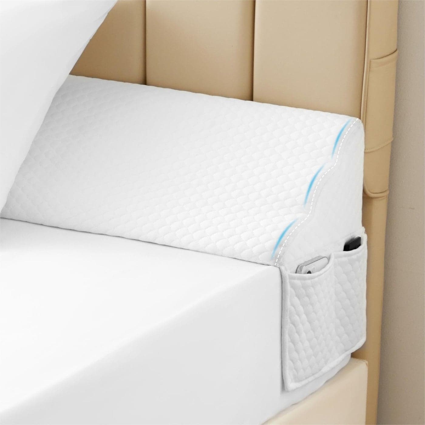 MEGCXIT Queen Bed Wedge Pillow for Headboard 60x10x6 Bed Gap Filler Queen Headboard Pillow Pillow Wedge for Headboard Gap AntiSlip Gap Pillow for Headboards AirLayer White