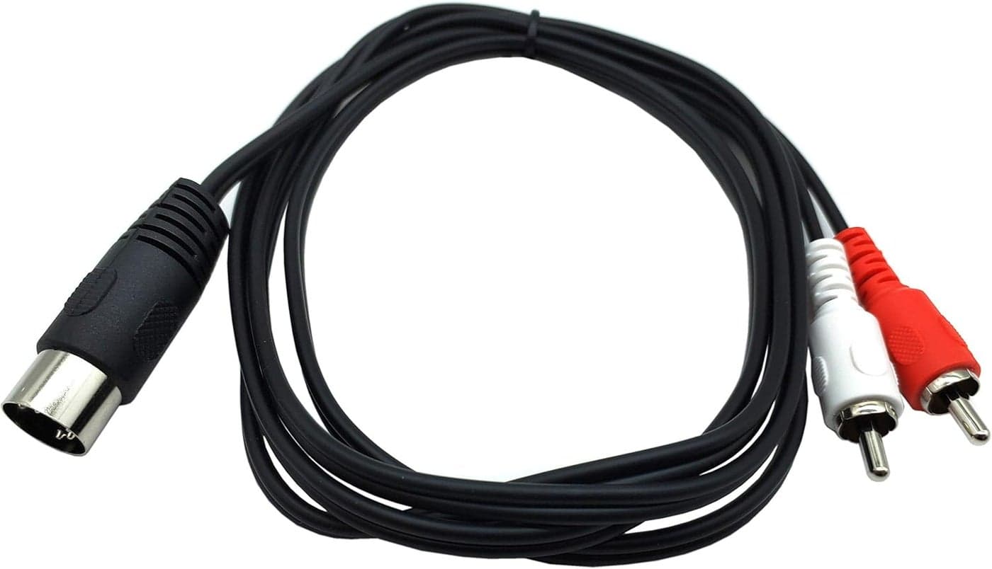 DIN 5 Pin to RCA CableQaoquda 5ft15m 5Pin Din Male Plug to 2RCA Male Audio Adapter Cable for Electrophonic Bang Olufsen Naim QuadStereo Systems DIN 5P M2RCA M