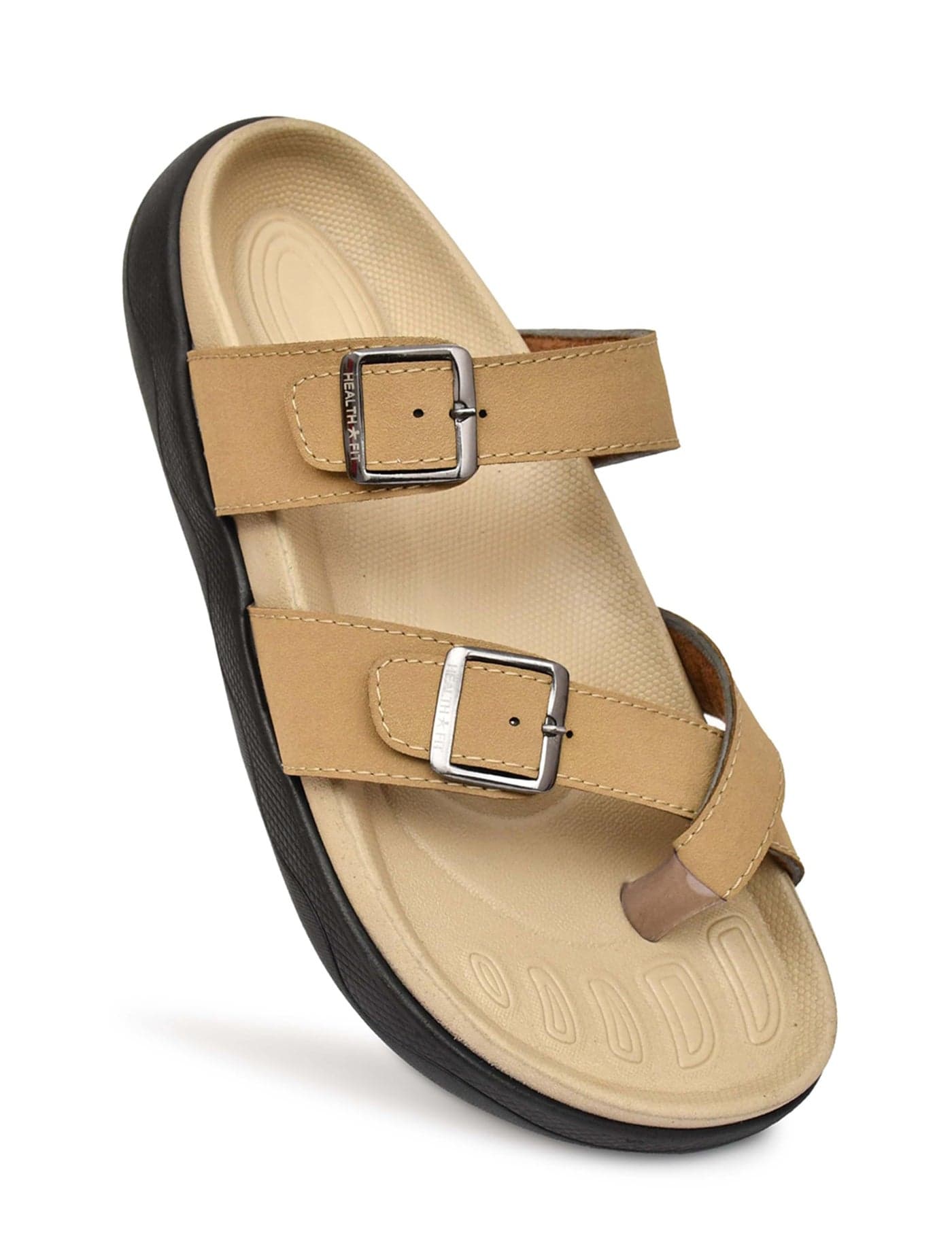 HEALTH FIT Extra Soft Premium Classic Cushion Sliders/with Adjustable Buckle Strap & Light Weight Anti-SkidWaterproof Luxurious Slippers for Men's HF119 BG UK-10