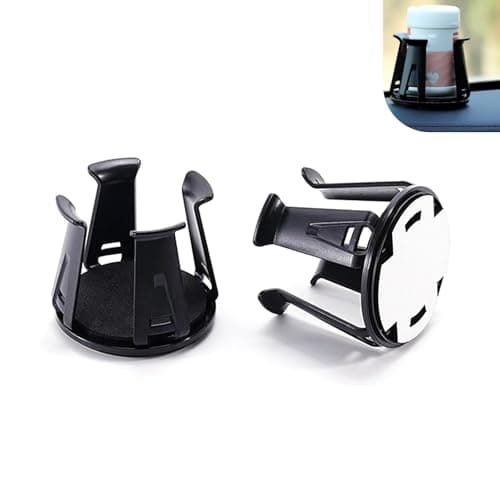 Teybouk 2 PCS Car Slim Can Cup Holder Adapter Adjustable Energy Drink Holder Insert Antishake Antislip Car Vent Bottle Mount Universal for Cup Rim Diameter 5070mm Black