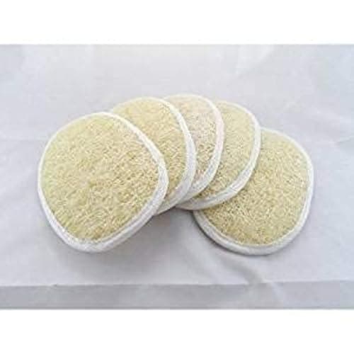 KUDIZE Loofah 100% Natural from Organic Ridge Gourd Fiber, Shower Cleaning Sponge, Body Loofah, Puff Body Scrubber, Exfoliating Bath Sponge, Bathing Scrub Brush for Men And Women (Pack Of 05)