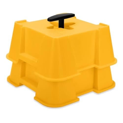 Camco Fasten RV Big Blocks Stabilizing Jack Supports w/Convenient Handle - Nesting Design for RV Storage - Compatible w/Square RV Leveling Blocks and RV Jacks - Supports Up to 8,000lbs, 2-Pk (44539)