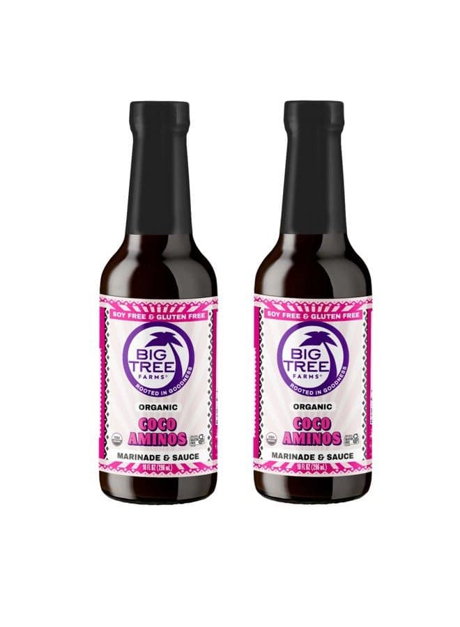 Organic Coco Aminos - Liquid Coconut Aminos, Soy-Free Sauce, Low Sodium, Soy Alternative, Gluten Free, Kosher, Warmly Umami, Marinade & Sauce, Non-GMO - Original, 10 Fl Oz (Pack of 2)