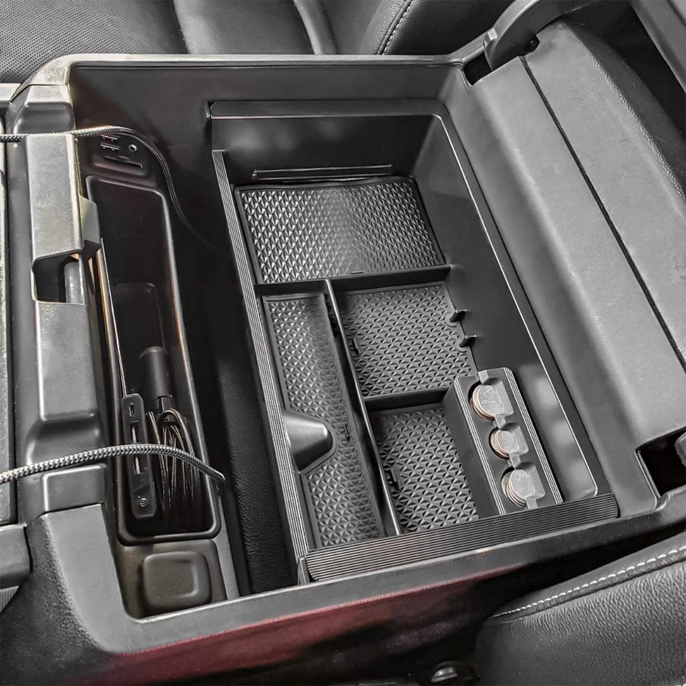 Center Console Organizer for 20142018 Chevy Silverado 1500 GMC Sierra 1500 Accessories and 20152019 SierraSilverado 25003500HD and 152020 YukonYukon XLTahoeSuburban Armrest Storage Box black