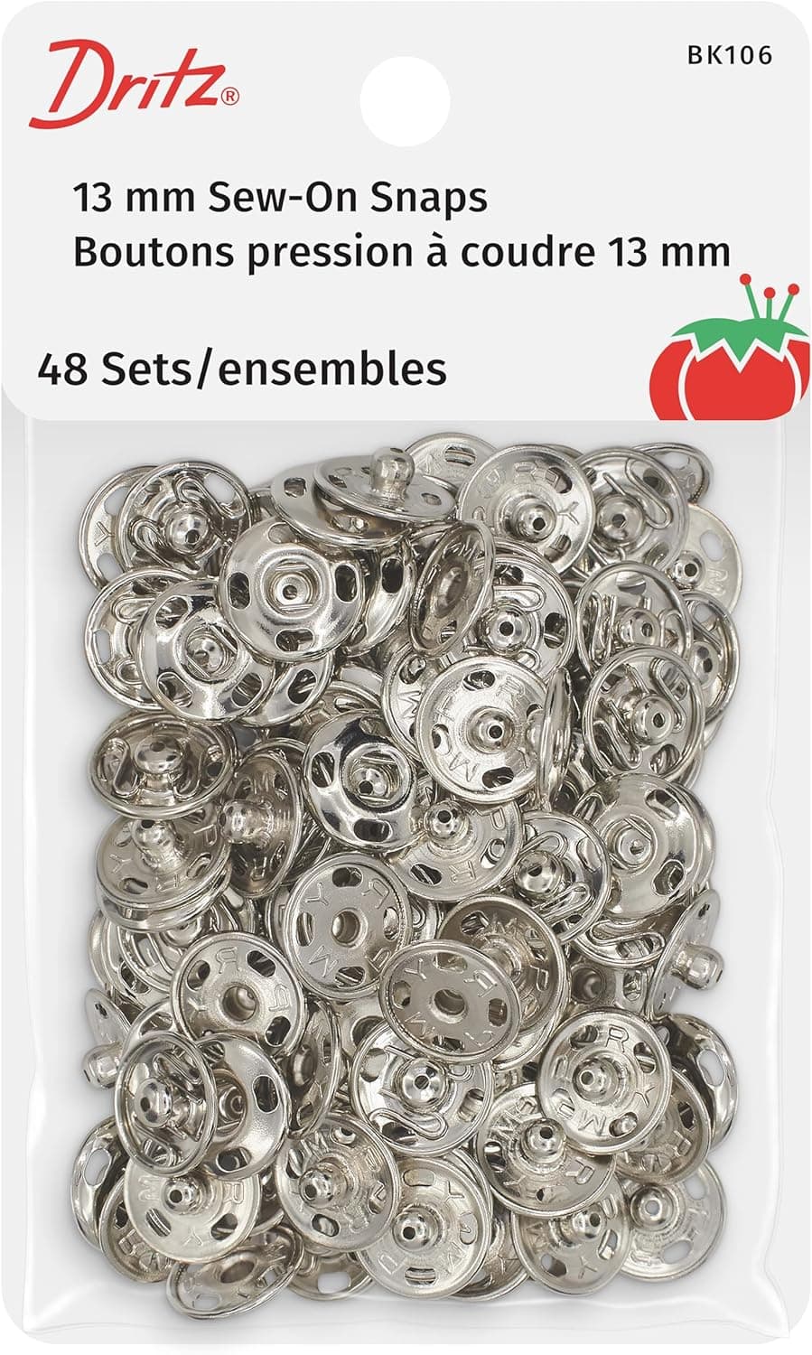 Dritz Sew On Snaps Nickel 48 Sets Fasteners Size 3 48ct