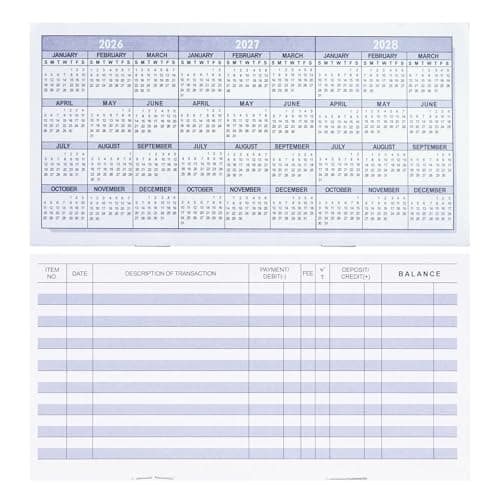 20 Pack Checkbook Register Check Registers for Personal Blank Ledger Transaction Registers for Personal or Business Bank Check Register Book for Checking and Saving Account Deposit and Credit Card