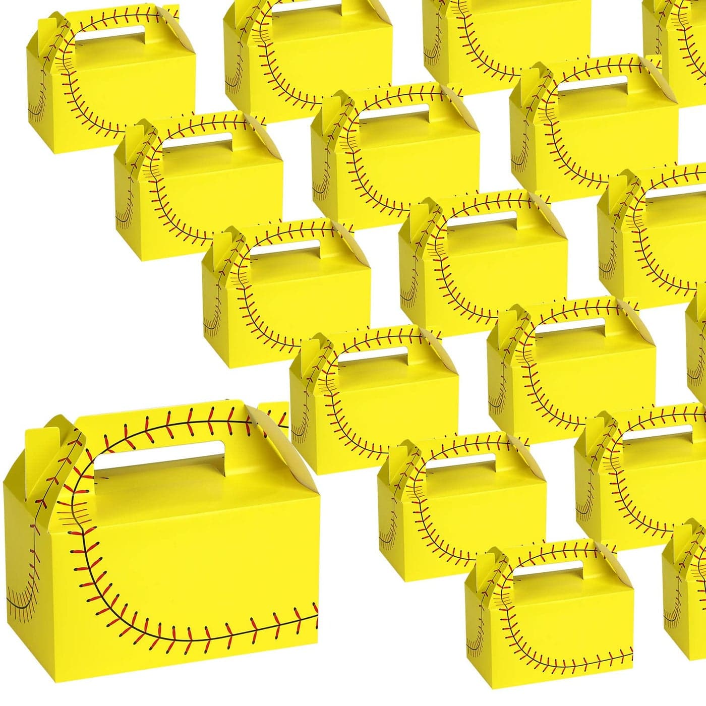 Chinco 24 Pieces Softball Party Favors Gift Boxes Softball Goodie Treat Box Candy Bags for Sport Theme Birthday Party Supplies DecorationsSoftball