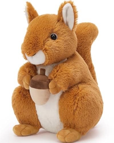 BENINY 14 Realistic Squrrile Stuffed Animal Cute Squirrel Plush Toy with Holding Mini Acorn Plushie Gift for Kids
