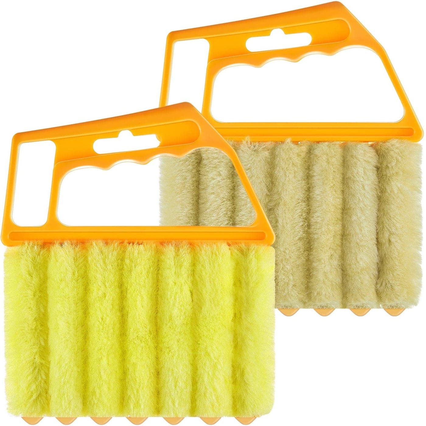 Geiserailie 2 Pcs Window Venetian Blind Cleaner Duster Tool Washable 7 Fingers Dusting Cleaner and Air Vent Shutter Brush Blinds Air Conditioner Fan Duster Dirt Housekeeping Tool 2 Color