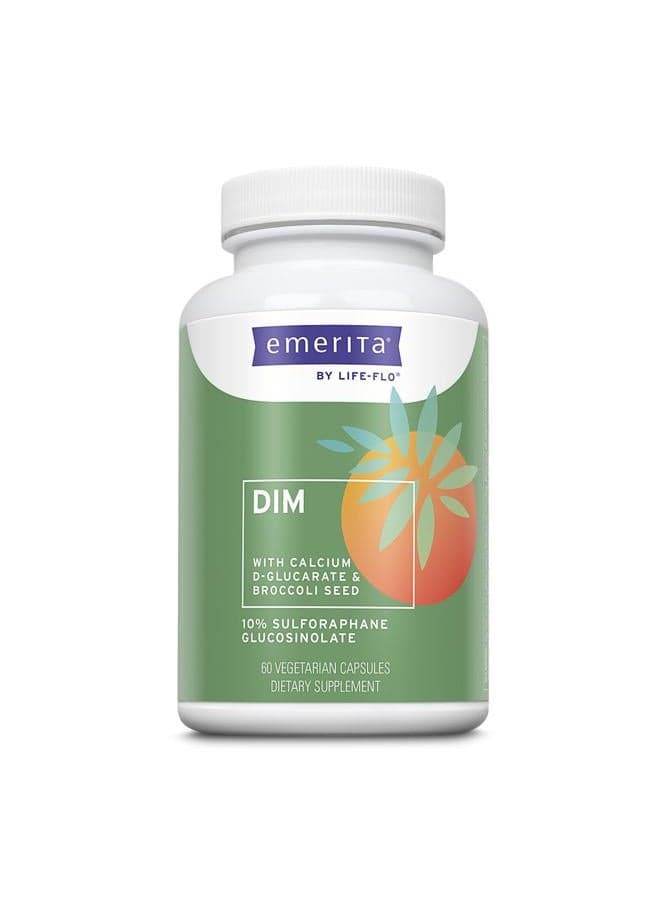 by Life-flo DIM Supplement, Balancing Support for Women with 100mg DIM Plus Calcium D-Glucarate and Broccoli Seed Extract, 60-Day Guarantee, Not Tested on Animals, 30 Servings, 60 VegCaps