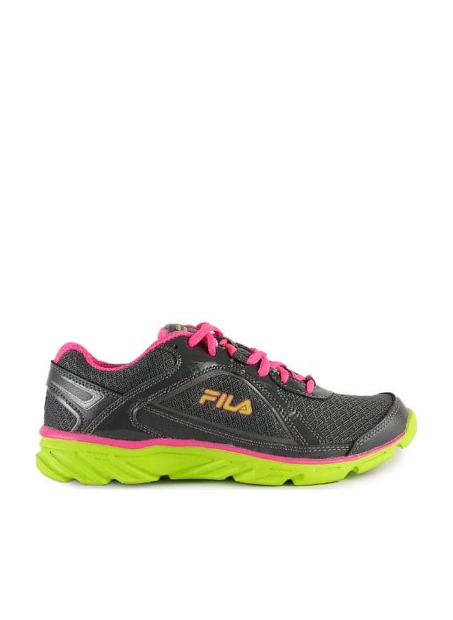 Fila Prompt Running Shoe - Grey/Green/Neon Pink (Womens) - 6