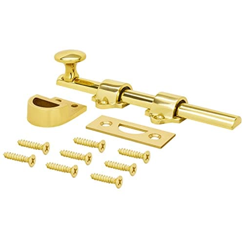 Nuk3y Heavy Duty Solid Brass Dutch Door Surface Bolt 6 Polished Brass