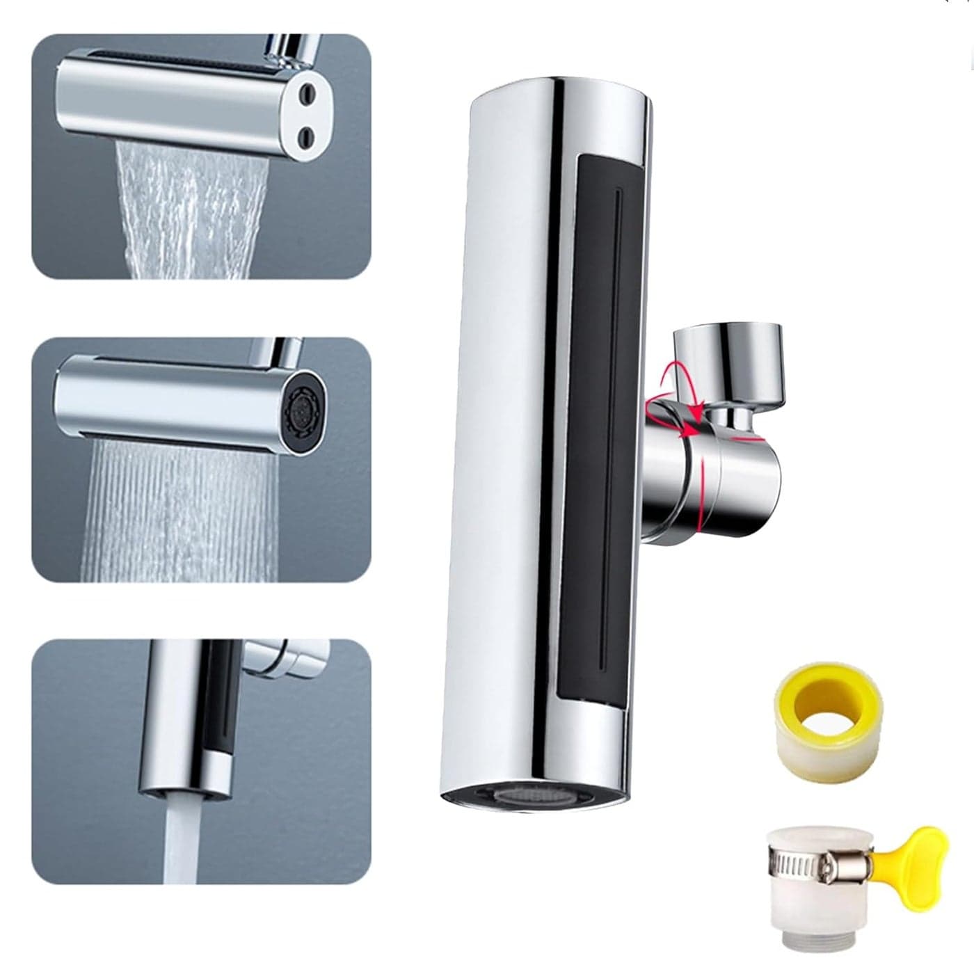 The New MultiFunctional Kitchen Sink Faucet can be rotated 4 in 1 Kitchen Faucet AllRound AntiSplash Sprayer Suitable for Washing Vegetables Fruits Bowls and Chopsticks