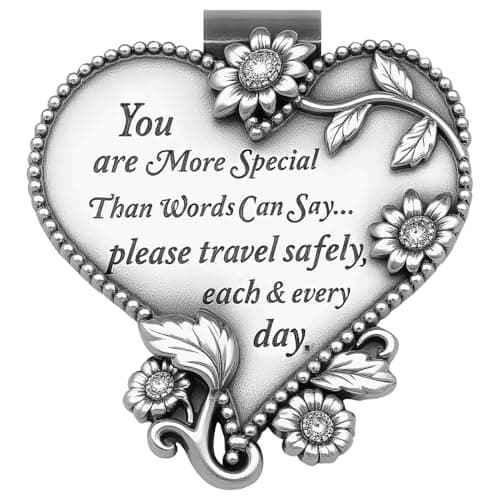 Aleiport HeartShaped Car Visor Clip Driving Safety Prayer Religious Car Gifts for New Driver Teen Boys Girls Parent Family Friends New Car Gifts