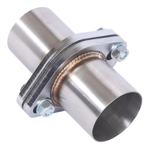 Simnliras Exhaust Flange Repair Pipe Kit, 45mm/1.75 Inch ID to 1.75 Inch OD 2 Bolts Stainless Steel Quick Fix Exhaust Flange Pipe with Gasket/Bolt & Hardware Universal Fitment