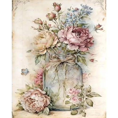 JATOK Paint by Numbers Kit for Adults Beginners Flower DIY Easy Acrylic Oil Painting by Numbers on Canvas PaintbyNumbers Drawing Kits for Gift Home Wall Decor Without Frame 16x20in