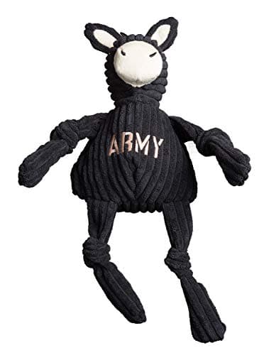 HuggleHounds Knottie Plush Dog Toy Dog Stuffed Animal Toy Puppy Toys Squeaky Dog Toy for Small Medium Large Dogs Durable Plush to Keep Them Busy Officially Licensed Army Mule Large