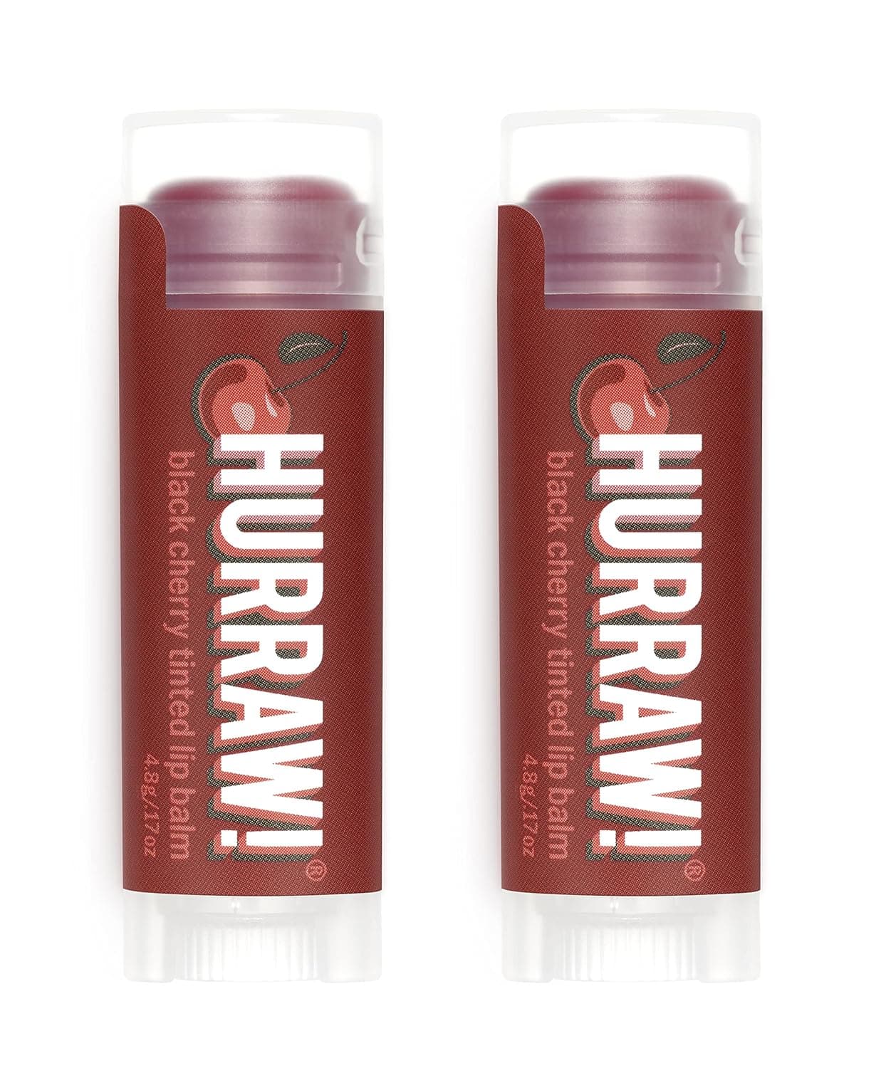 Hurraw Black Cherry Tinted Lip Balm 2 Pack Sheer Red Tint Organic Certified Vegan Cruelty and Gluten Free NonGMO 100 Natural Ingredients Bee Shea Soy and Palm Free Made in USA