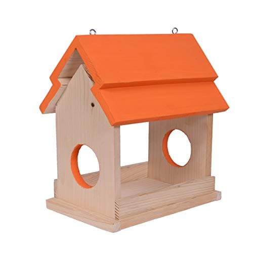Cket® Bird Feeder House Nest Box Breeding House for Sparrow, Budgies and Finches Eco Friendly Pure Wooden Water Resistance for Garden Balcony Hanging BF03