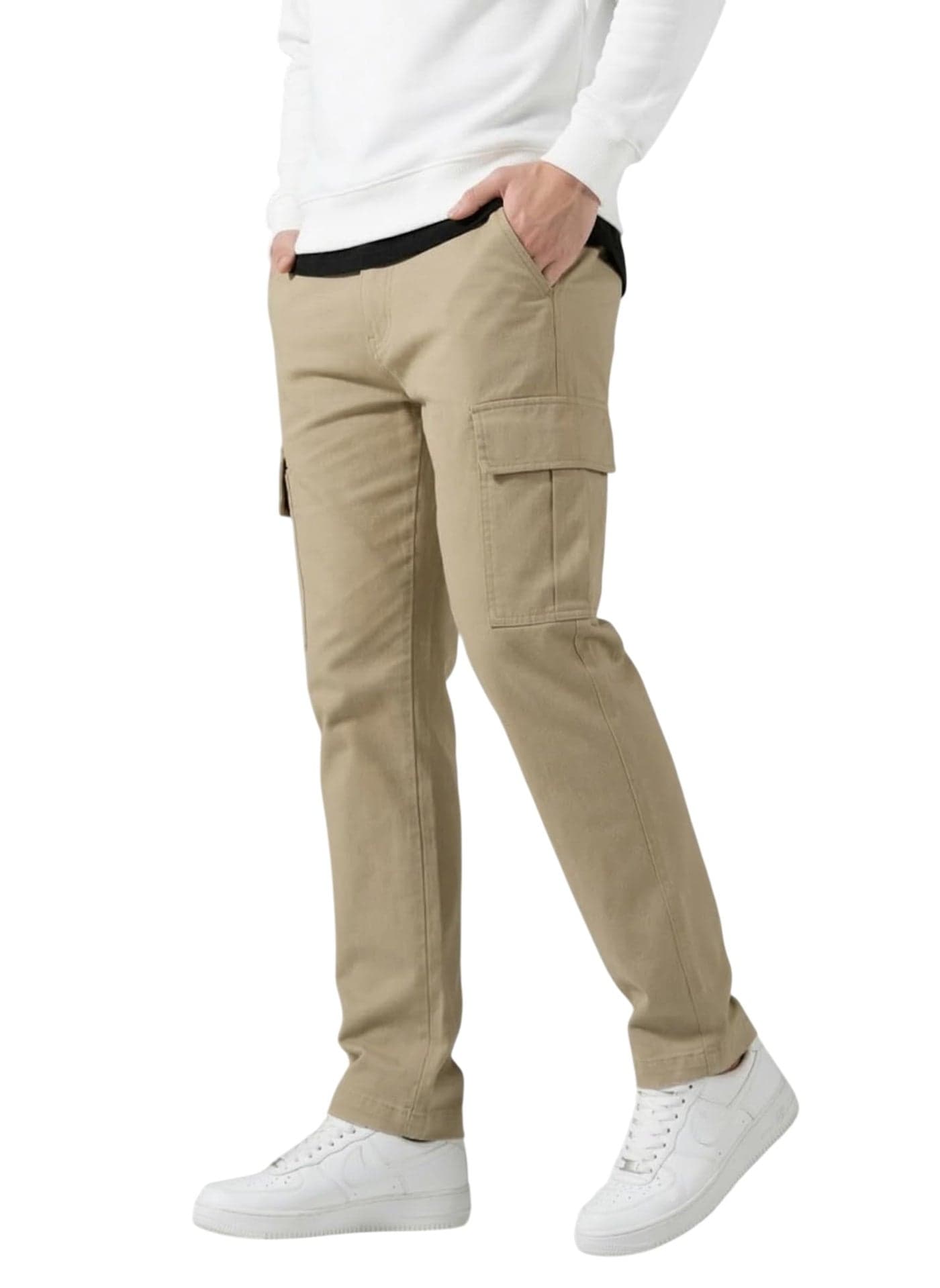 TAGAS Men Mid Rise Cargo Pants || Trousers Casual Pant || Cargo Pant || Pant || Track Pant for Man ||Men Cargo Pants Cotton||(MC-8) Khaki