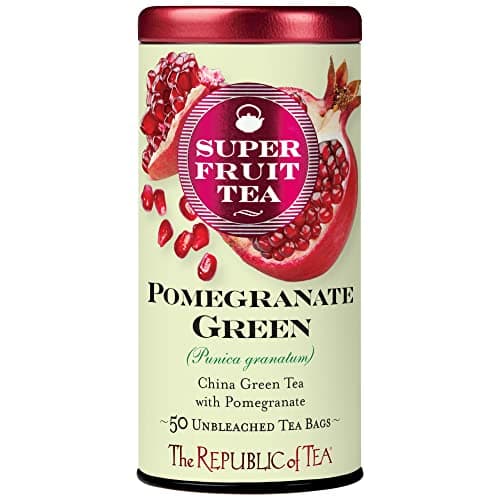 The Republic of Tea Pomegranate Green SuperFruit Tea 50 Tea Bags Antioxidant Blend Gluten Free