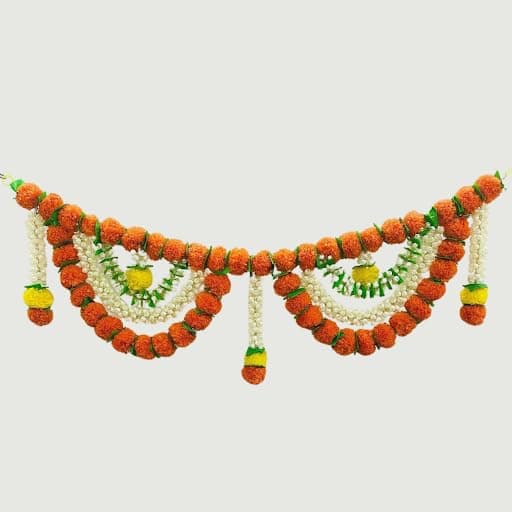 3 Ft Marigold Mogra Toran Door Hanging Toran Indian Thorans Atificial Flower Garland Pooja Mandir Door Diwali Decoration Toran Indian Housewarming Decor Bandhanwar Pack of 1