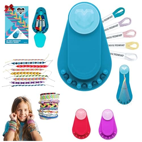 Choose Friendship My Tiny Friendship Bracelet Maker an American Original 10 PreCut Threads Up to 4 Bracelets TravelSize Craft Kit Kids JewelryMaking Kit Gifts for Girls Fruit Punch