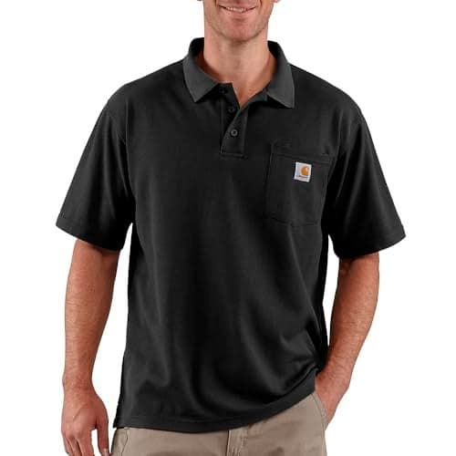 Carhartt Men's Loose Fit Midweight Short-Sleeve Pocket Polo, Black, X-Large