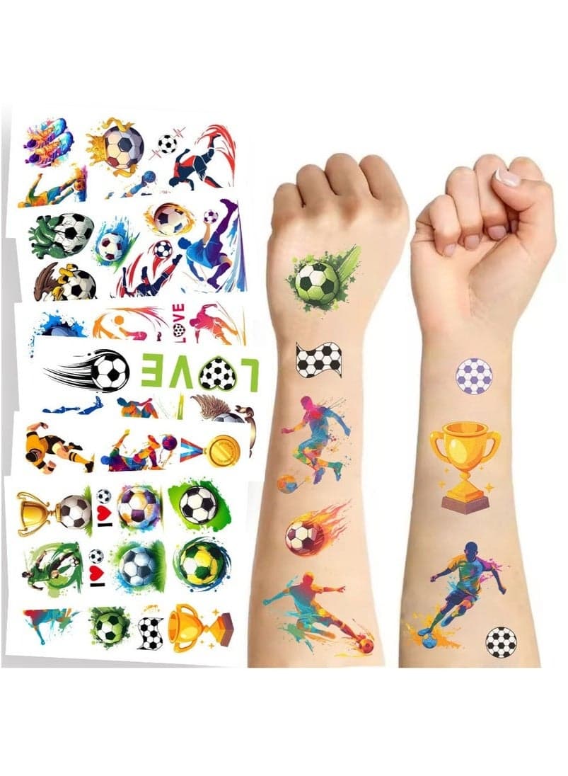 30sheet 200pcs Funny Cartoon Football Temporary Tattoos - Perfect for Soccer Fans, World Cup Parties, Sport Events Festive Celebrations - Waterproof Fake Tattoo Stickers for Kids Adults