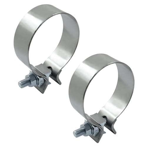 PHITUODA 3 inch Exhaust Clamp 3 Exhaust Clamp Stainless Steel Narrow Band Muffler Clamp Butt Joint Exhaust Clamp 2Pcs