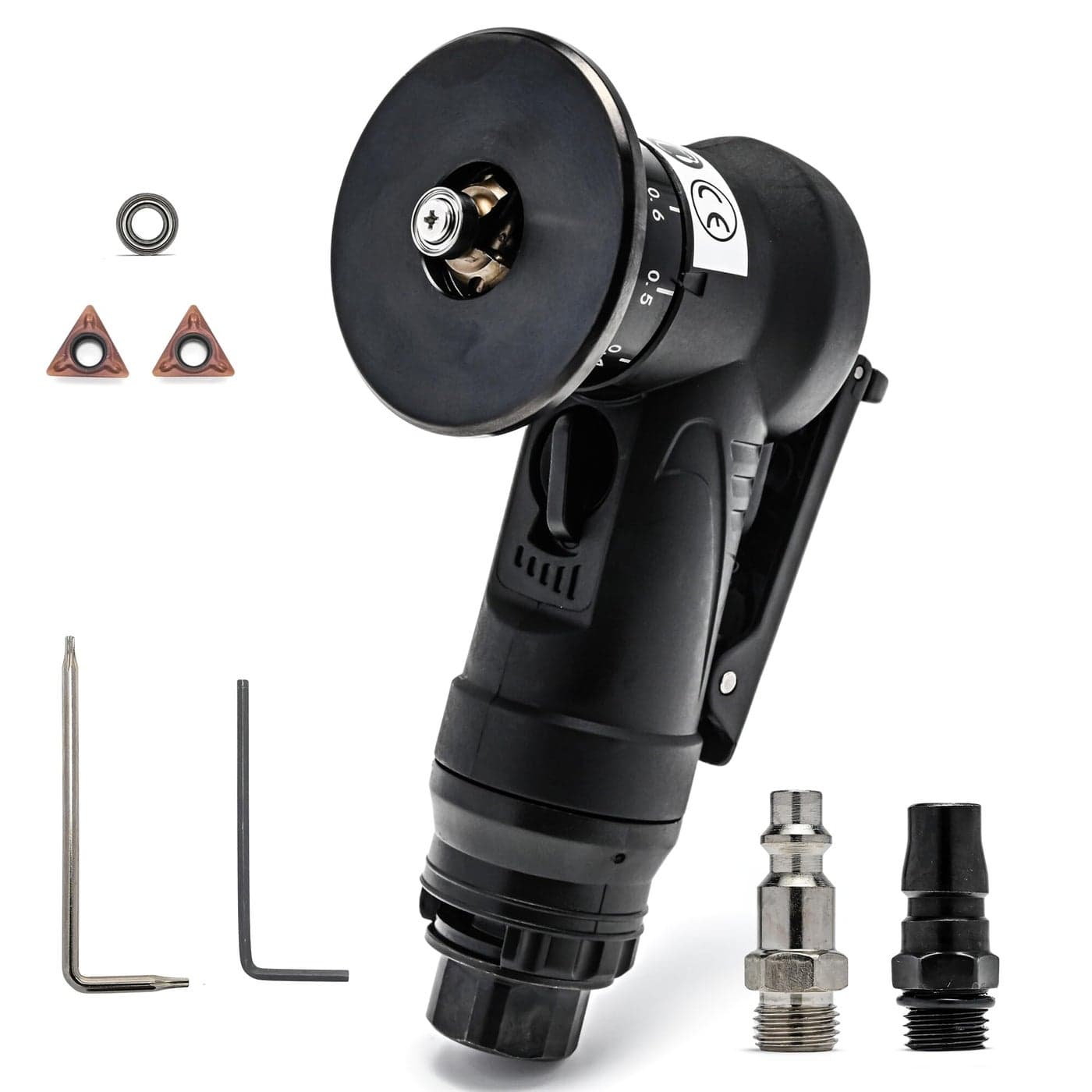 Mini Chamfering Tool 45 Degree Handheld Metal Deburring Trimming Chamfering Machine Pneumatic Beveling Machine Light Linear Air Chamfer Tool Arc Edge Beveler with Precision Blade Inserts