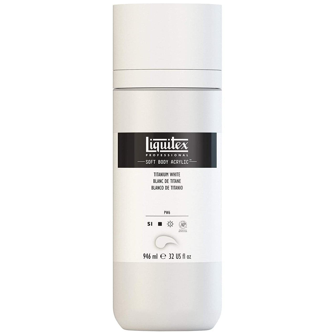 Liquitex Professional Soft Body Acrylic Paint 946ml 32oz Bottle Titanium White