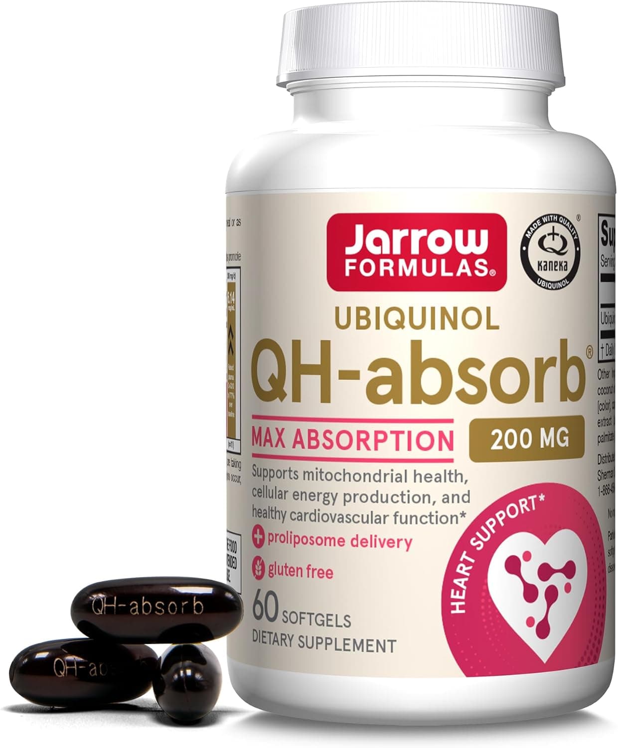 Jarrow Formulas CoQ10 200mg Softgels 60 Day Supply Ubiquinol Co Q 10 Supplement for Cardiovascular Health 60 Softgels