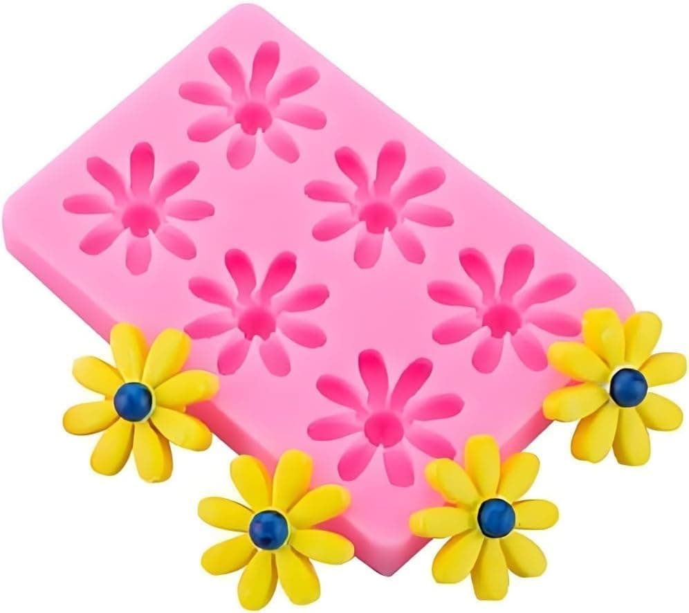 Daisy Silicone Mold Set, 3D Flower Shaped Candy, Chocolate, Cake Decorating and Clay Craft Tools