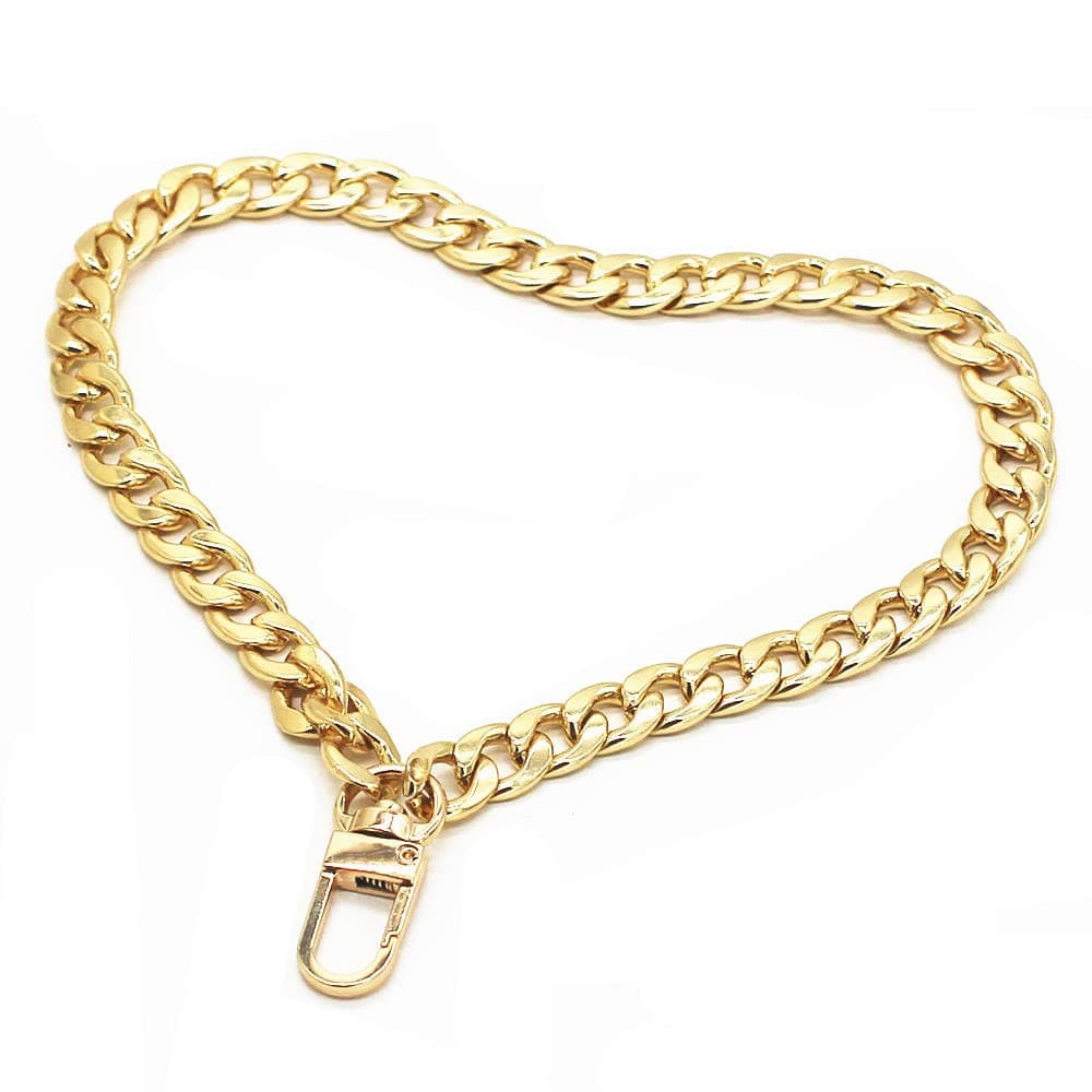 WEICHUAN 8 DIY Iron Flat Chain Wrist Strap Wrist Chain Purse Straps Handbag Chains Accessories Gold