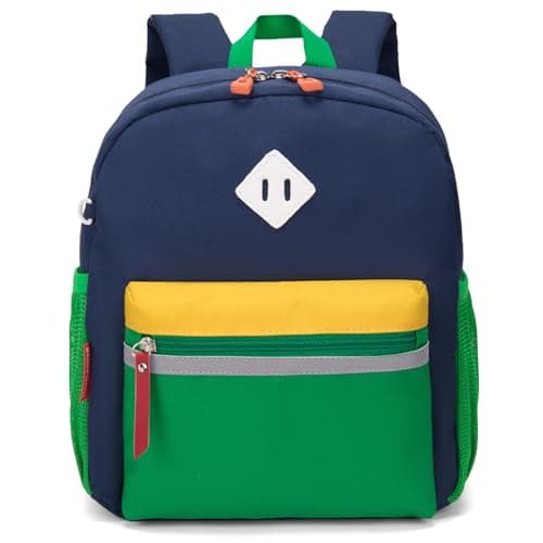 HawLander Little Kids Backpack for Boys or Girls Toddler School Bag Fits 3 to 6 years old Dark Blue Green 12 Inch
