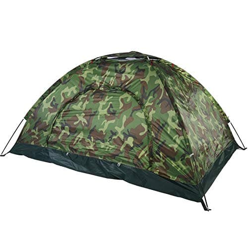 R Runilex Military Picnic Camping Portable Waterproof 2/4 Person Outdoor Dome Tent (Army Color Tent (4 Person Tent)