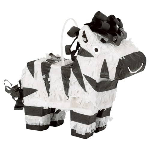Unique Black White Mini Zebra Piata Favor Decoration 7 x 7 1 Pc Paper Cardstock Combo Perfect for Kids Birthdays Themed Celebrations