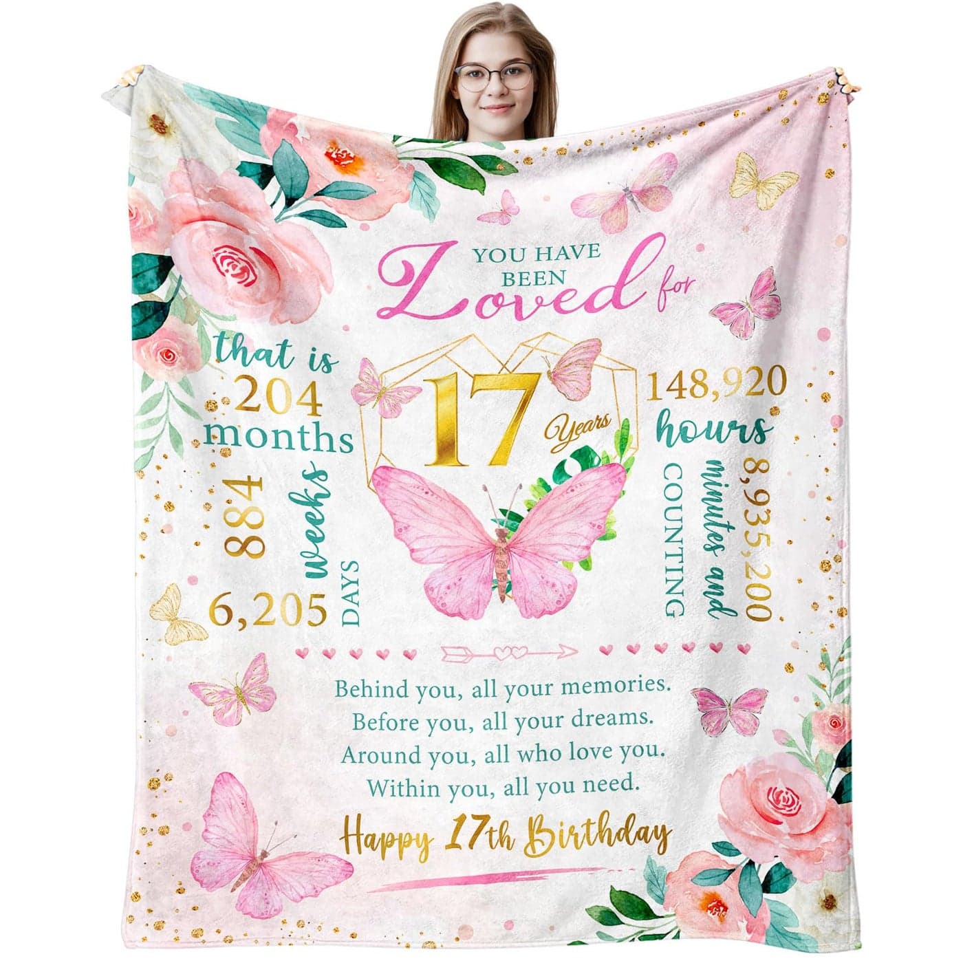 Birthday Gifts for 17 Year Old Girl Throw Blanket 60x50 17 Year Old Girl Birthday Gift Ideas 17th Birthday Gifts for Teen Girls Best Gifts for 17 Year Old Girls