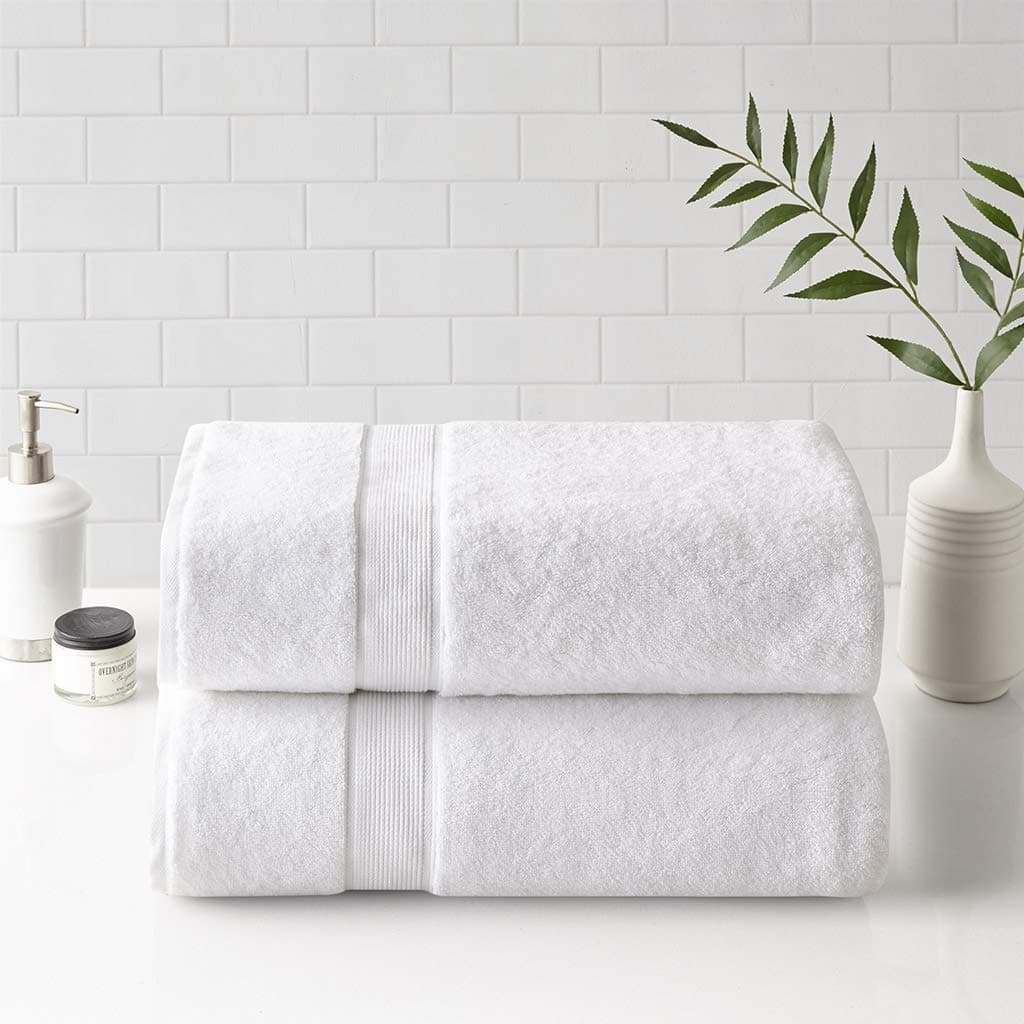 Madison Park 800GSM 100 Cotton Luxurious Bath Towel Set Highly Absorbent Quick Dry Hotel Spa Quality for Bathroom 34 x 68 White 2 Piece