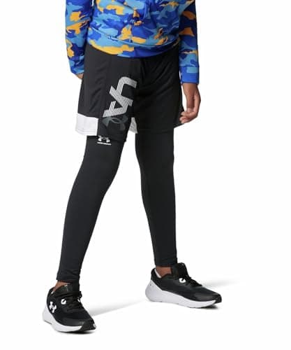Under Armour Boys ColdGear Armour Baselayer Leggings , Black (001)/White , Small