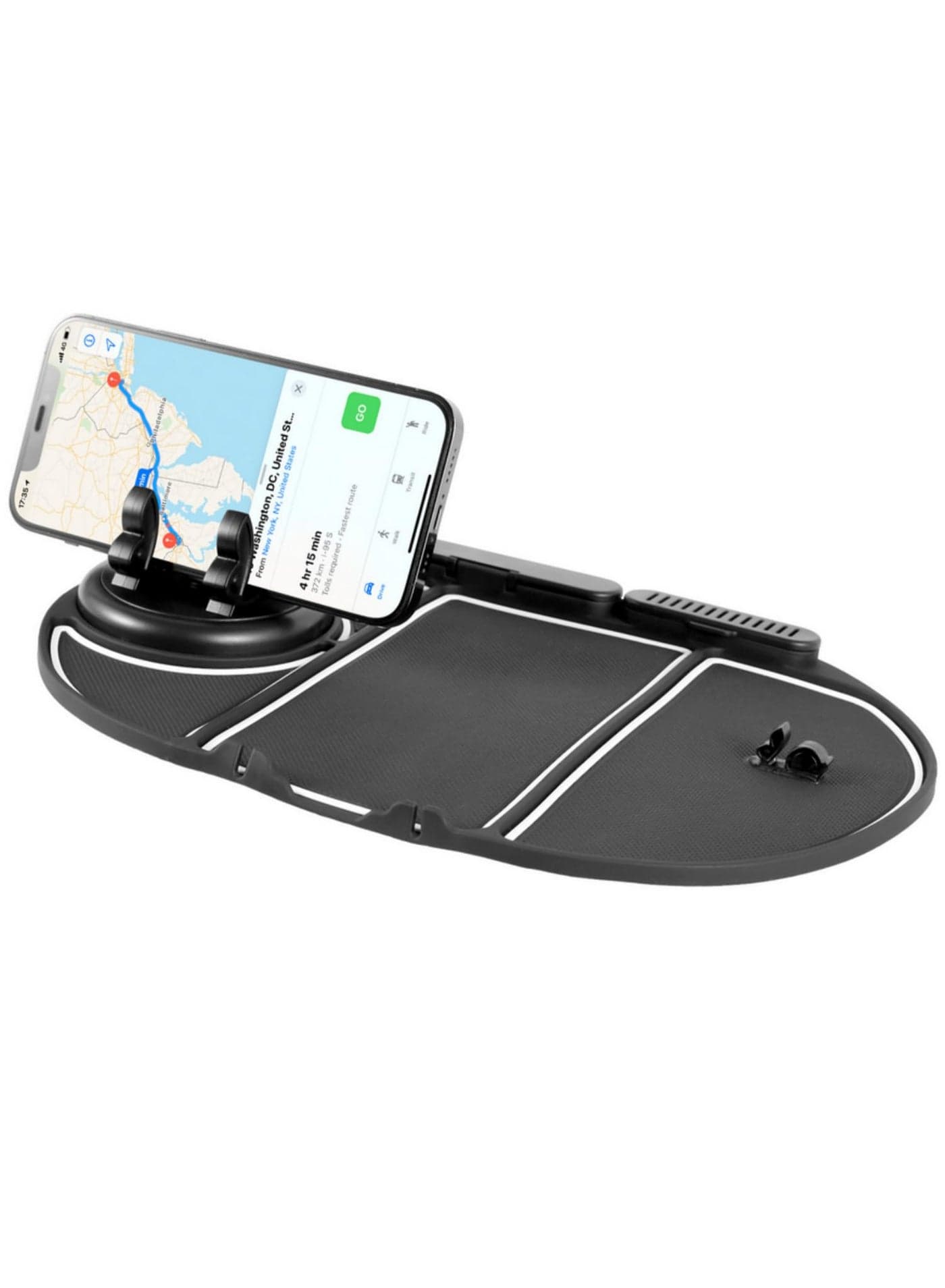 1pcs 6-in-1 Multifunctional Car Dashboard Organizer Tray Auto Phone Holder Non-Slip Car Dashboard Mat with Temporary Parking Number