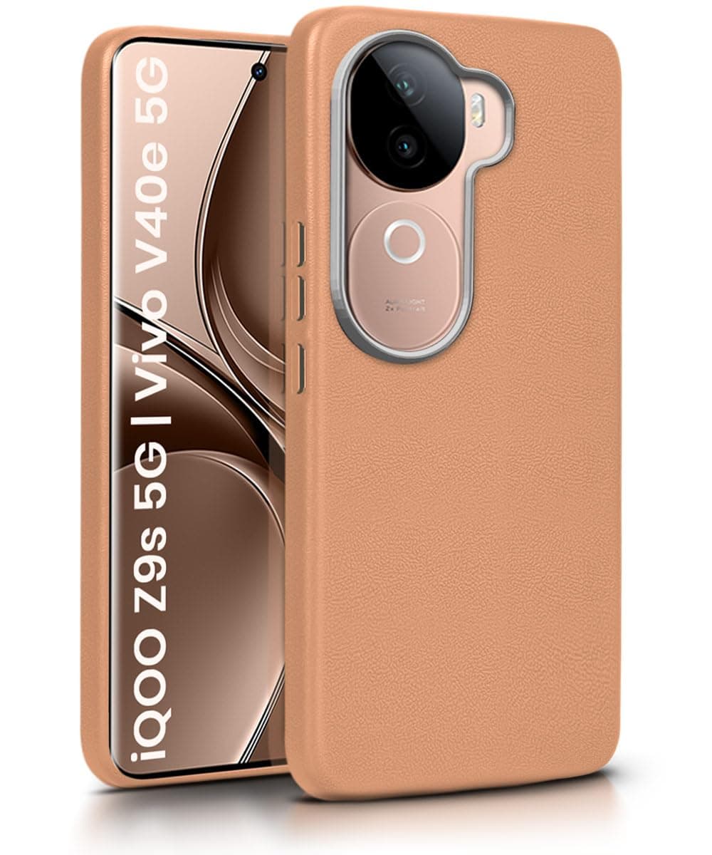 WOW IMAGINE Back Cover for iQOO Z9s 5G | Vivo V40e 5G | Ultra Slim Flexible Non-Slip | Inner Fabric | Metal Camera Ring & Lightweight Soft Silicone Mobile Case – Tan Brown