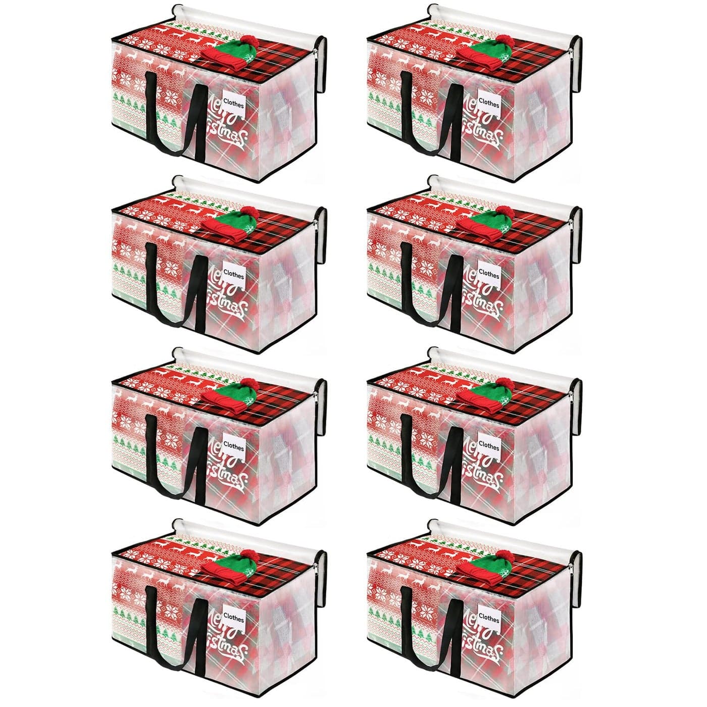 BlissTotes 8Pack Heavy Duty Extra Large Clear Moving Bags 125L
