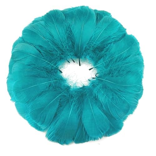 Tdas 270+ Pcs Natural Dyed Feathers for Craft 3-5 inches Arts Fluffy Dream Catcher Making kit for Decoration Projects Earrings Colourful for Kids Handmade Wedding Home (Blue)